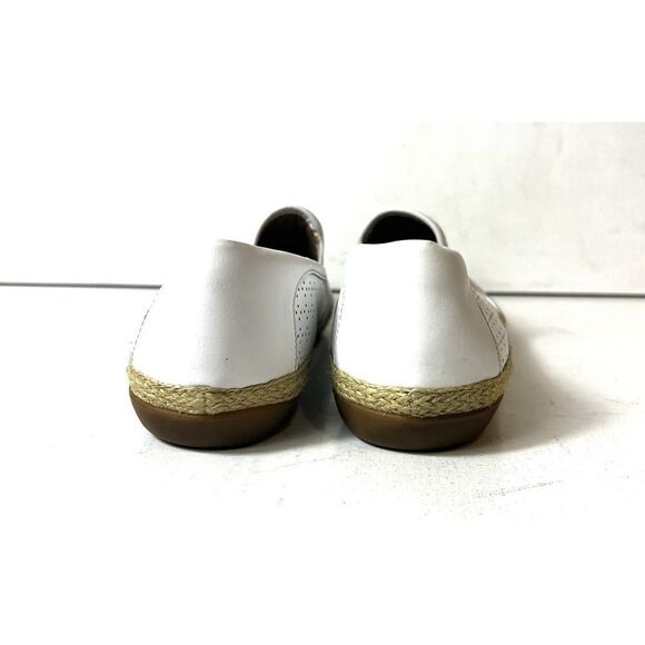Clarks Collection Women 10M Comfort Casual White Leather Espadrille Slip On Flat - Picture 7 of 10